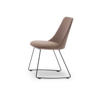 Charming steel sled legs for the chair Itala by Bonaldo, upholstered in fabric, faux leather and leather