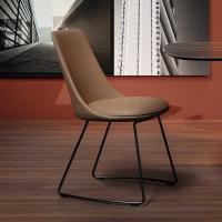 Upholstered sled legs chair Itala by Bonaldo