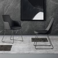 Upholstered sled legs chair and armchair Itala by Bonaldo