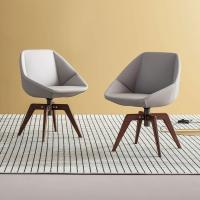 Swivel armchair with wooden legs - Stone by Bonaldo