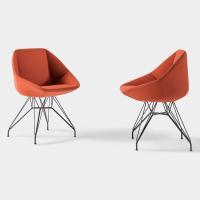 Stone low lounge armchair by Bonaldo in the version with metal legs