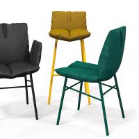 Kitchen stool with soft upholstery, Pil Too by Bonaldo, available in many different colours