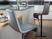 Skipping upholstered swivel stool with footrest by Bonaldo