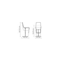 Skipping upholstered swivel stool with footrest by Bonaldo: measurements