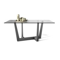Art table by Bonaldo with painted metal base and modern design with light look