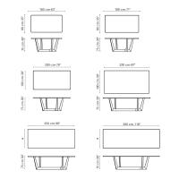 Art table by Bonaldo - Fixed rectangular model schemes