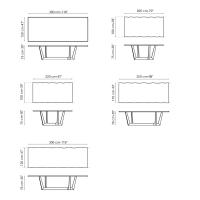 Art table by Bonaldo - fixed rectangular model schemes
