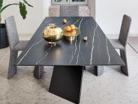 Ax table by Bonaldo in the variant with Laurent matte ceramic stone top