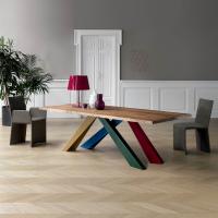 Big table with legs in yellow - blue - racing green - bordeaux