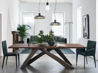 Big Table by Bonaldo with American walnut table top and legs in bronze metal
