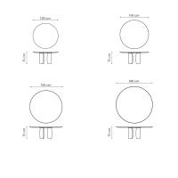 Mellow table by Bonaldo - Measurements for the round model