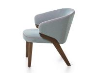 Side view of the lounge armchair Matilde