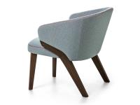 Rear view of the lounge armchair Matilde