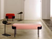 Metropolitan upholstered ottoman and bench Just with metal legs
