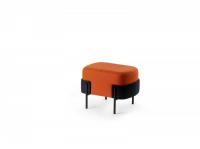 Bicolor ottoman Just in orange fabric and contrasting black structure