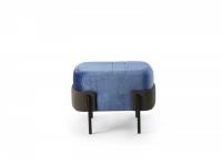 Ottoman Just in light blue velvet and black structure