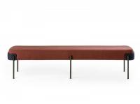 Bench Just in bordeaux fabric with black structure