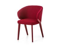 Armchair Matilde covered in fuchsia fabric with matching lacquered RAL legs