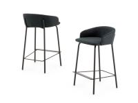 Just stools in microfibre fabric with Alcantara Touch effect black colour