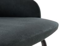 Close up of the padded and upholstered seat