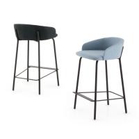 Just design stool with Venice upholstery and black painted metal frame