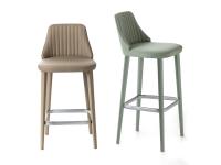 Neva high-backed upholstered stool - seat height available cm 65 or 75.