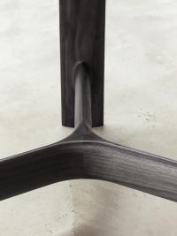 Close up of the solid-wood base structure with smooth lines