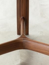 Close up of the base structure made from solid Canaletto walnut