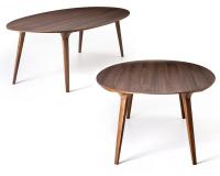 Leander dining room table with canaletto walnut top and 4 legs in matching finish