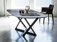Jones dining table with top and structure in wengé painted oak