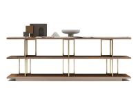 Kris Buffet elegant wooden and metal console table with marble top by Borzalino
