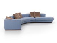 Franklin Round sofa consisting of armrest end piece, centre piece and open panoramic lounge end piece