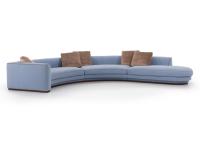 Franklin Round curved sofa in the 220 x 455 cm asymmetrical version