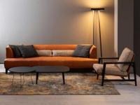 Greg low sofa in real leather by Borzalino, ideal for a large and elegant living room