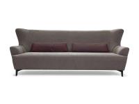 Harmony linear sofa in two-tone upholstery, with comfortable lumbar cushions that match the backrest back 