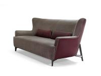 Harmony sofa by Borzalino with two-tone upholstery in fabric and leather