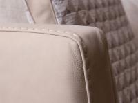 Detail of the stitching on the leather upholstery of the Martin sofa