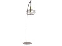 Lira floor lamp in the  Vulcan Grey finish with a Satin Brass bulb holder
