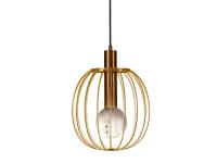 Lira pendant lamp with metal lampshade in the YY217E Gold finish and brass bulb holder in the Burnished Bronze finish