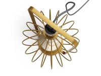 View from above of the Lira table lamp in powder-coated metal in the Gold finish