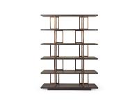 Kris bookcase by Borzalino (cm 140 d.35 h.198) can be used against a wall or as a two-sided partition bookcase