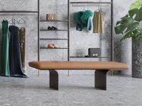 Minerva leather bench is perfect for use as a comfortable seat in a walk-in closet
