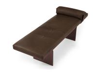  Minerva bench seat with single colour leather upholstery