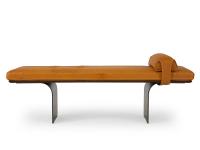 Designer upholstered bench in leather Minerva, by Borzalino