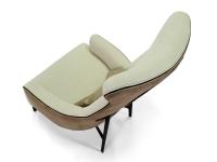 Top view of the Mia Bergere armchair by Borzalino without headrest