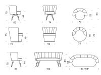 Diva armchair and sofa - measurements