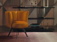 Diva shell armchair in leather, by Borzalino