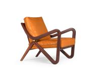 Taylor upholstered armchair with wooden armrests by Borzalino
