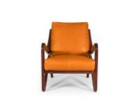 Front-view of the Taylor upholstered armchair by Borzalino