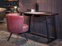 Golia living-room writing desk paired with the Diva armchair by Borzalino